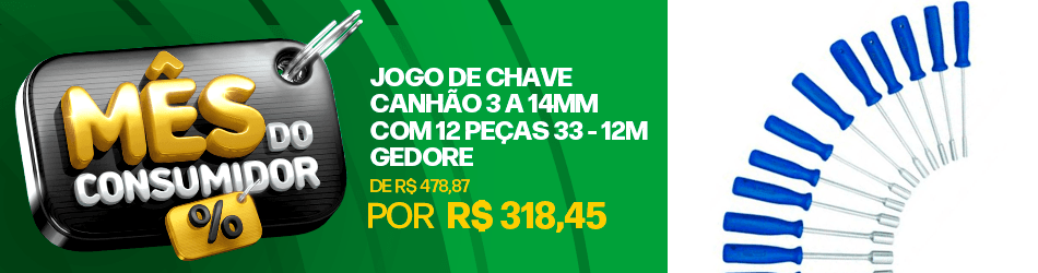 Jogo de Chave Canhão 3 a 14mm com 12 peças 33 - 12M Gedore