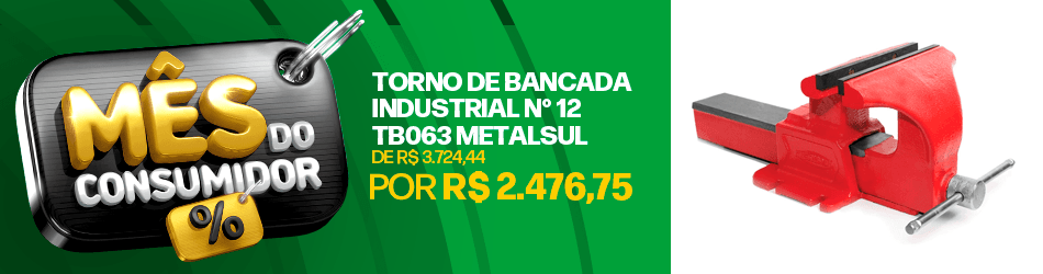 Torno de Bancada Industrial N° 12 TB063 Metalsul