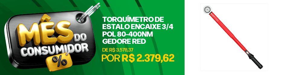 Torquímetro De Estalo Encaixe 3/4 Pol 80-400nm 3369941 Gedore Red