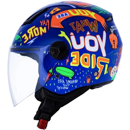 Capacete Norisk Orion Free - Azul e Laranja | Moto One