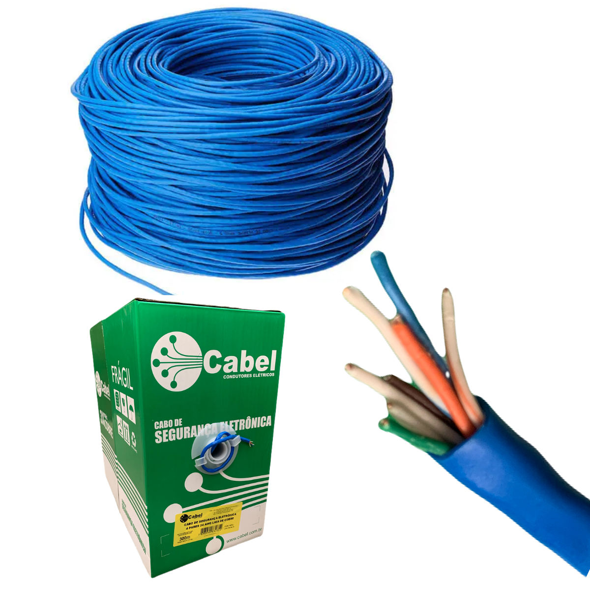 Cabo de Rede CFTV Azul Para Internet 4 Pares 24AWG Liga de Cobre | Alfa ...