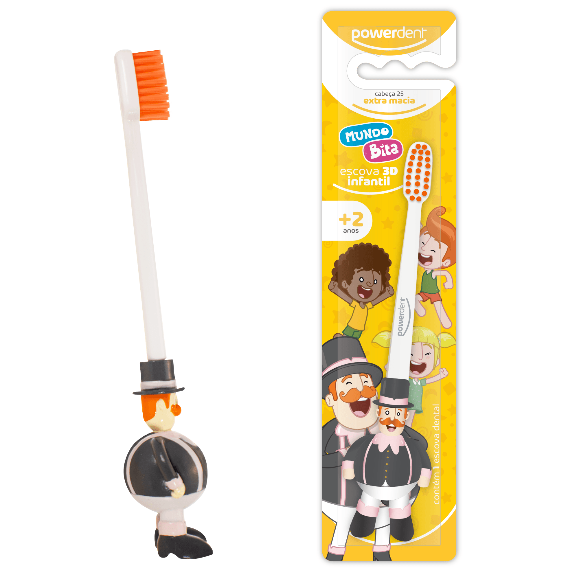 ESCOVA DE DENTES INFANTIL MUNDO BITA 3D | Grupo PDHB - Loja Virtual