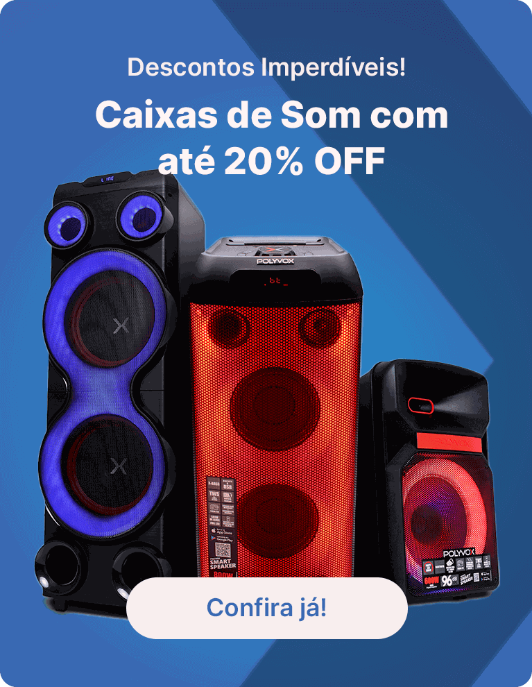 Descontos Imperdíveis! Caixas de Som com até 20% OFF