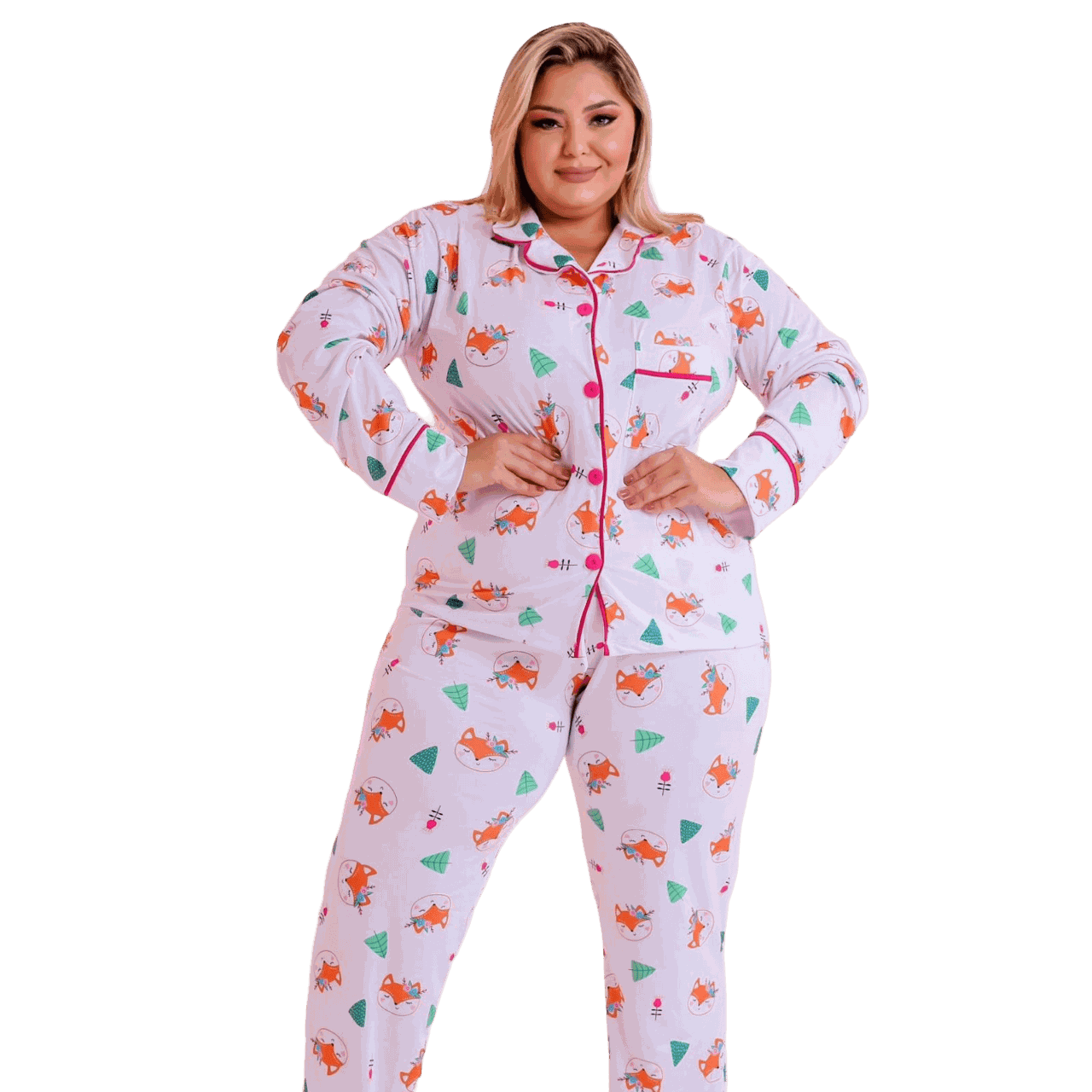 Pijama De Invierno Para Mujer - Conjunto De Manga Larga Y Pantalón De Algodón, Cómodo Y Familiar