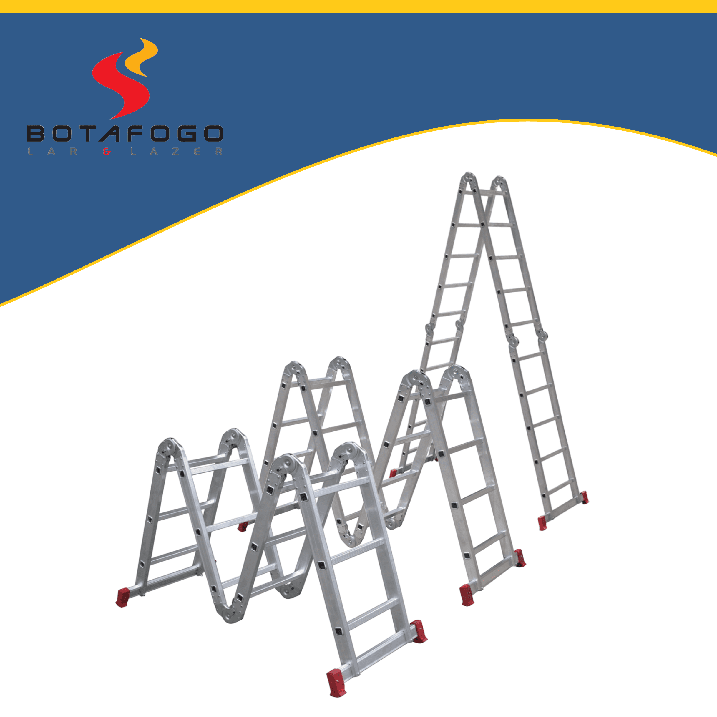 ESCADA ARTICULADA DE ALUMÍNIO BOTAFOGO – VÁRIOS TAMANHOS | Rabelo ...