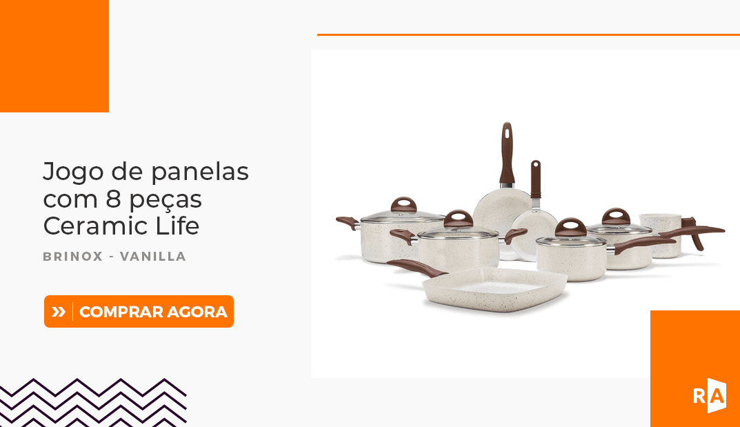 Conjunto Jogo de Panelas com 8 Peças Ceramic Life Smart Plus Vanilla Brinox