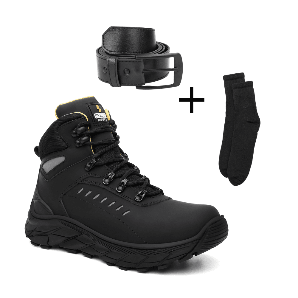 Kit Bota Tracker + Cinto Oregon com Meia Tática de Brinde | Preto