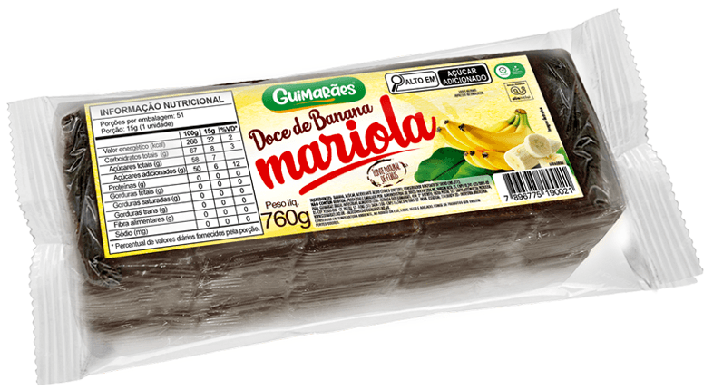 Mariola de Banana 760g | Guimarães Alimentos