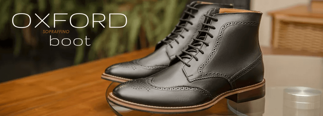 Bota Masculina Oxford Brogue Couro Preto