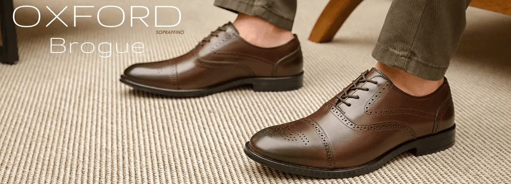 Sapato Masculino Oxford Brogue Couro Chocolate