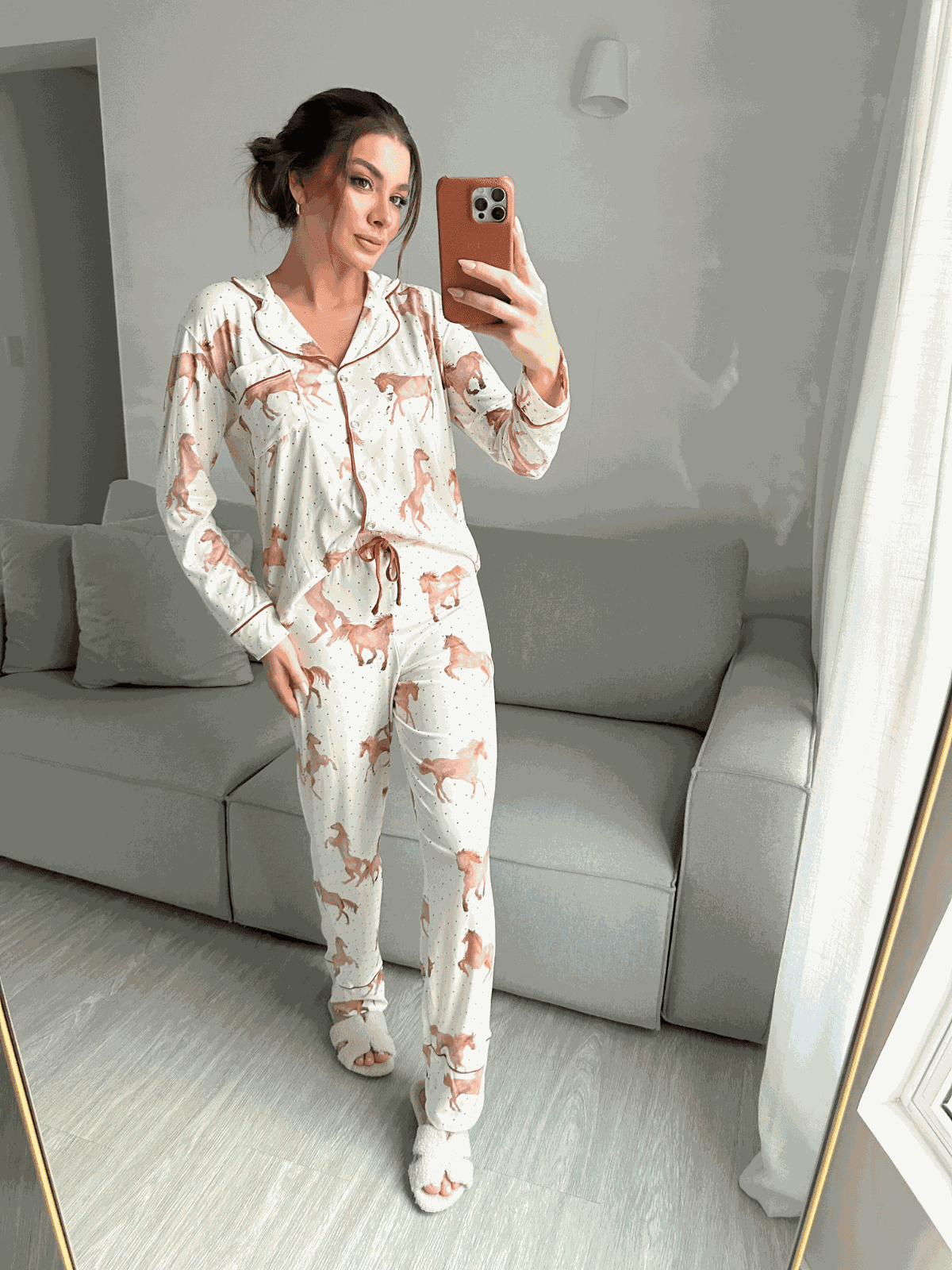 Pijama Americano Feminino Manga Longa Cavalos TUTTI AMI Loja