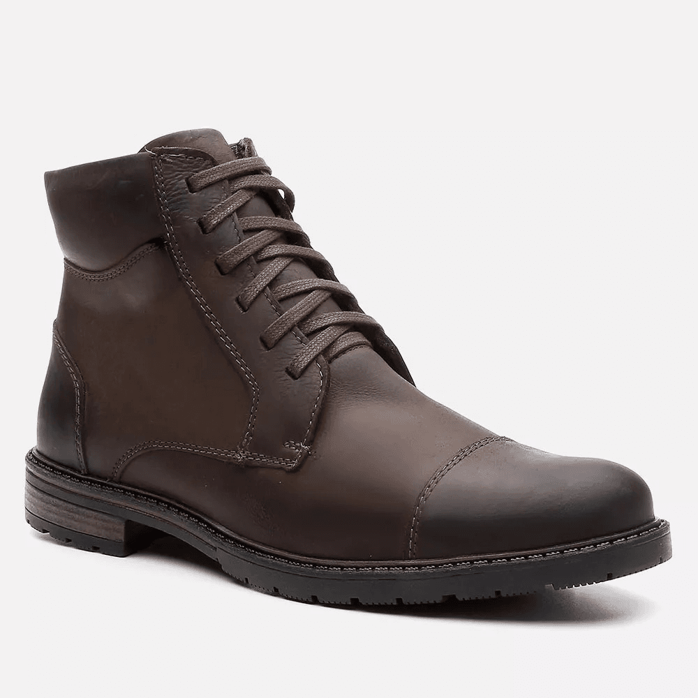 Coturno Casual Masculino em Couro Café Oferta