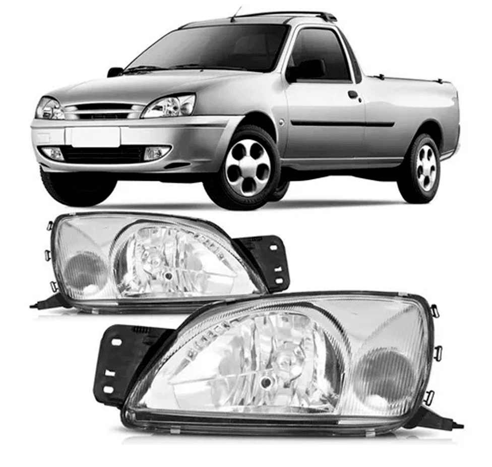 Farol Fiesta e Courier de 2000 á 2002 - Pisca Cristal | Dominio Auto Peças