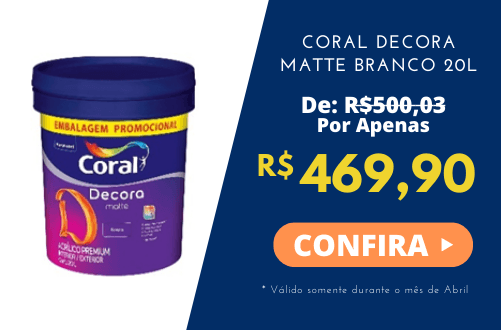 Promoção Abril - CORAL DECORA MATTE BRANCO 20L