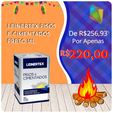 Promoção Junho - LEINERTEX PISOS E CIMENTADOS PRETO 18L