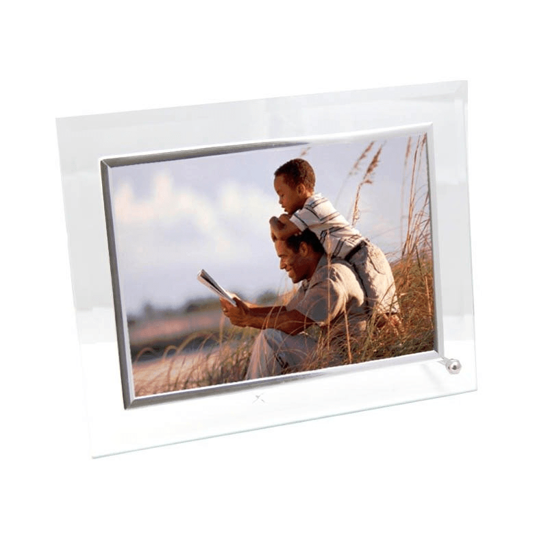 Porta Retrato De Vidro Com Moldura Prata 10x15 Calura