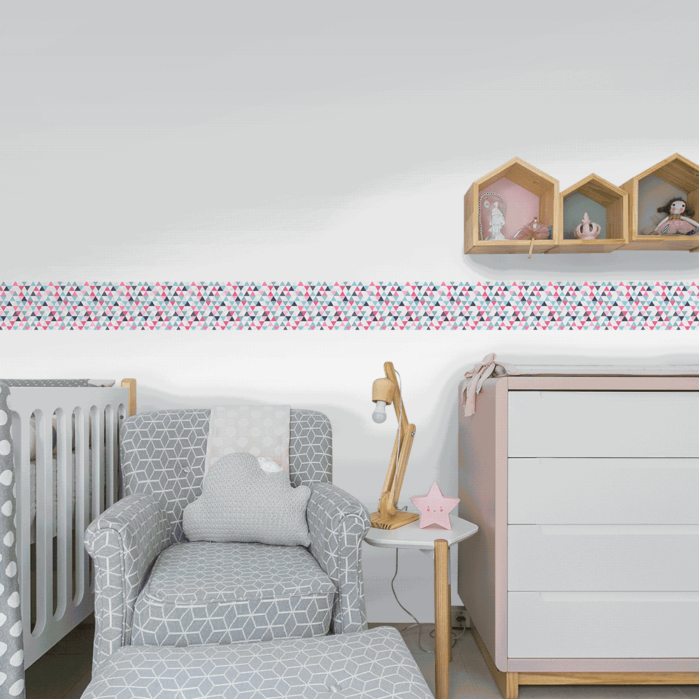 Faixa de Parede - Triângulos | Inter Adesivos Decorativos