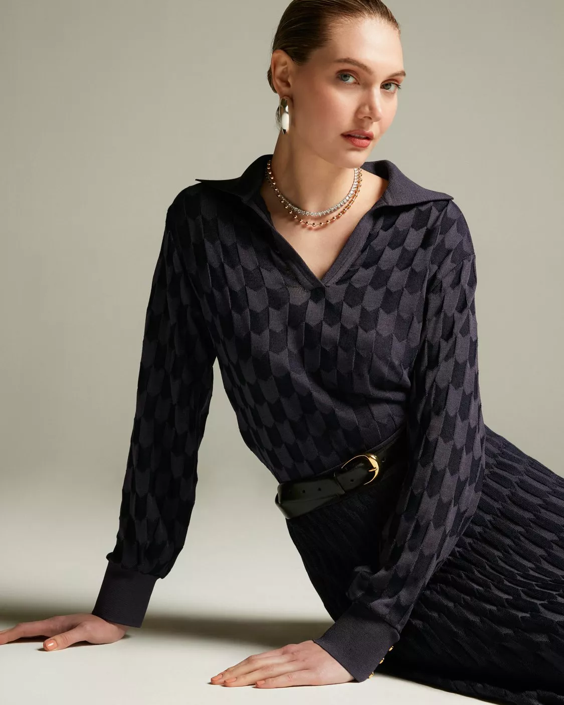 Blusa Quebec Azul Marinho+ - Maria Pavan