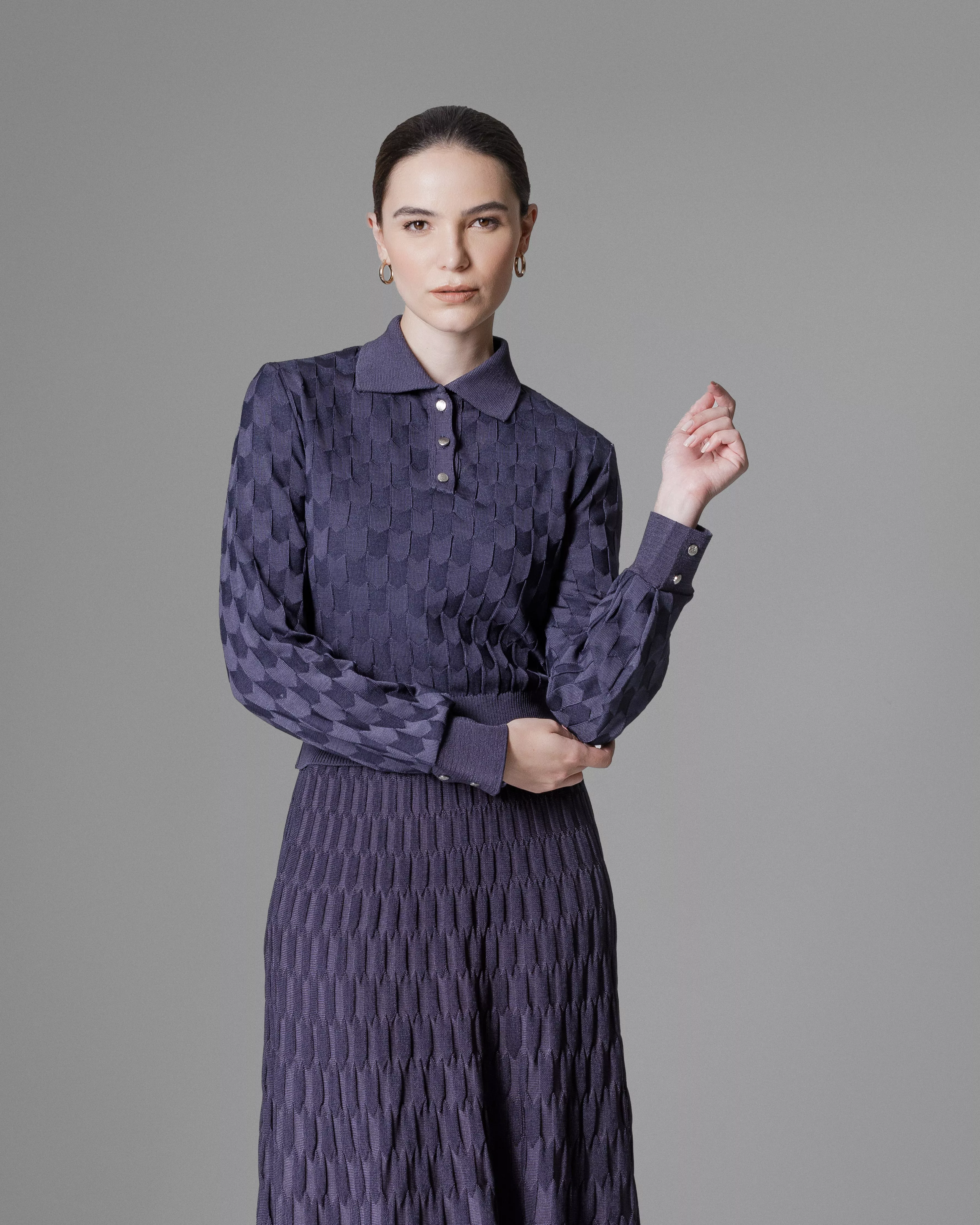 Blusa Polo Piaggi Azul Petróleo- - Maria Pavan