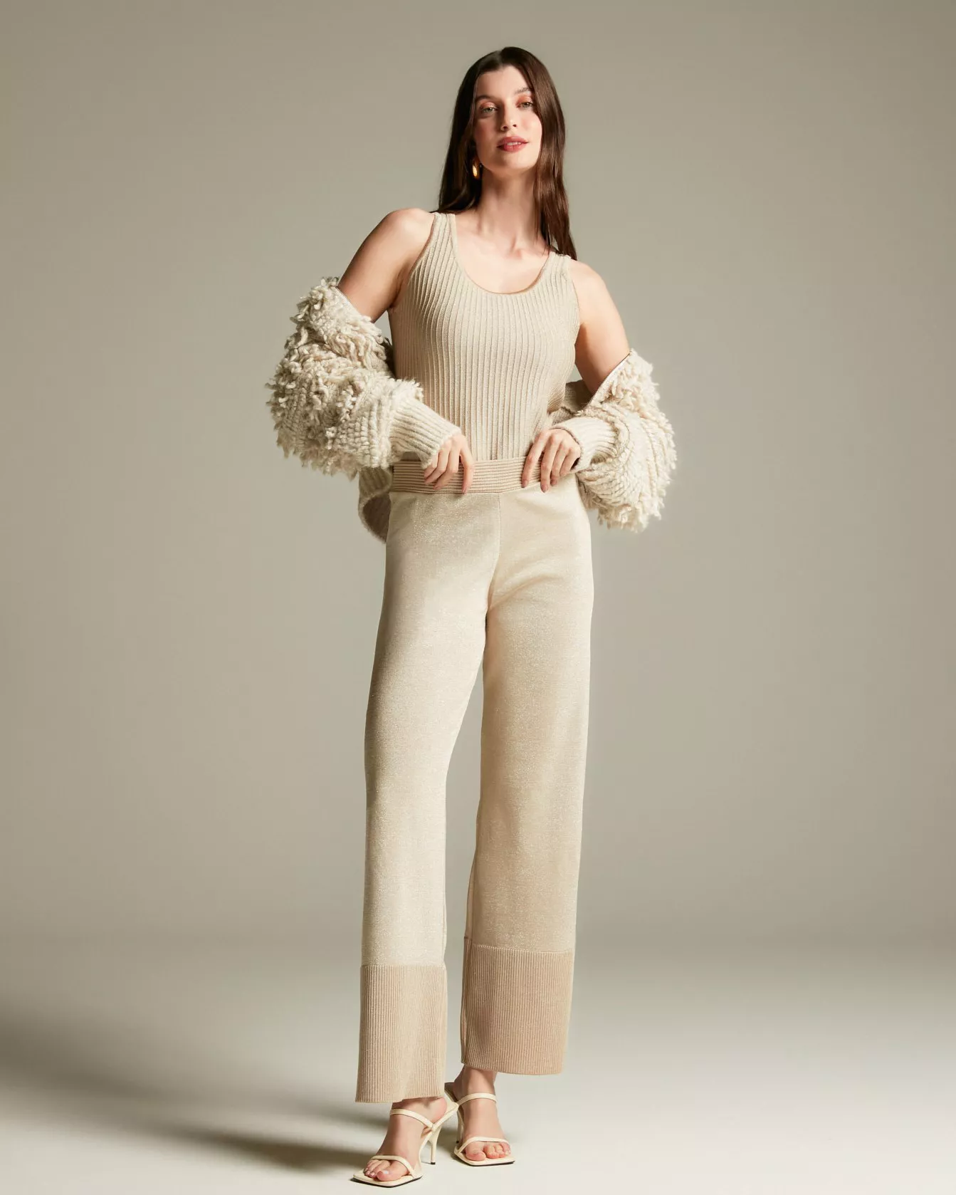 Calça Faroé Bege- - Maria Pavan
