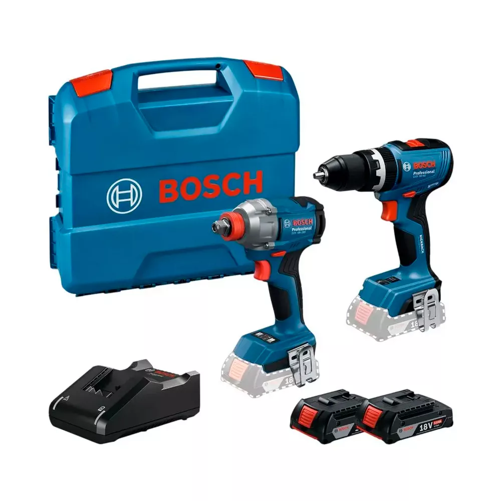 Combo Bosch 18V Furadeira + Chave Impacto com 2 Baterias | Abrafer