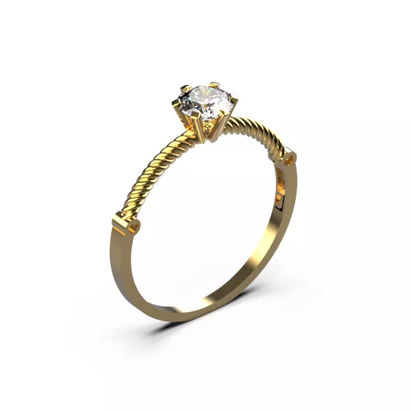 Anel Solitário Em Ouro Com Zirconia- FA-3000 | Fábrica das Alianças