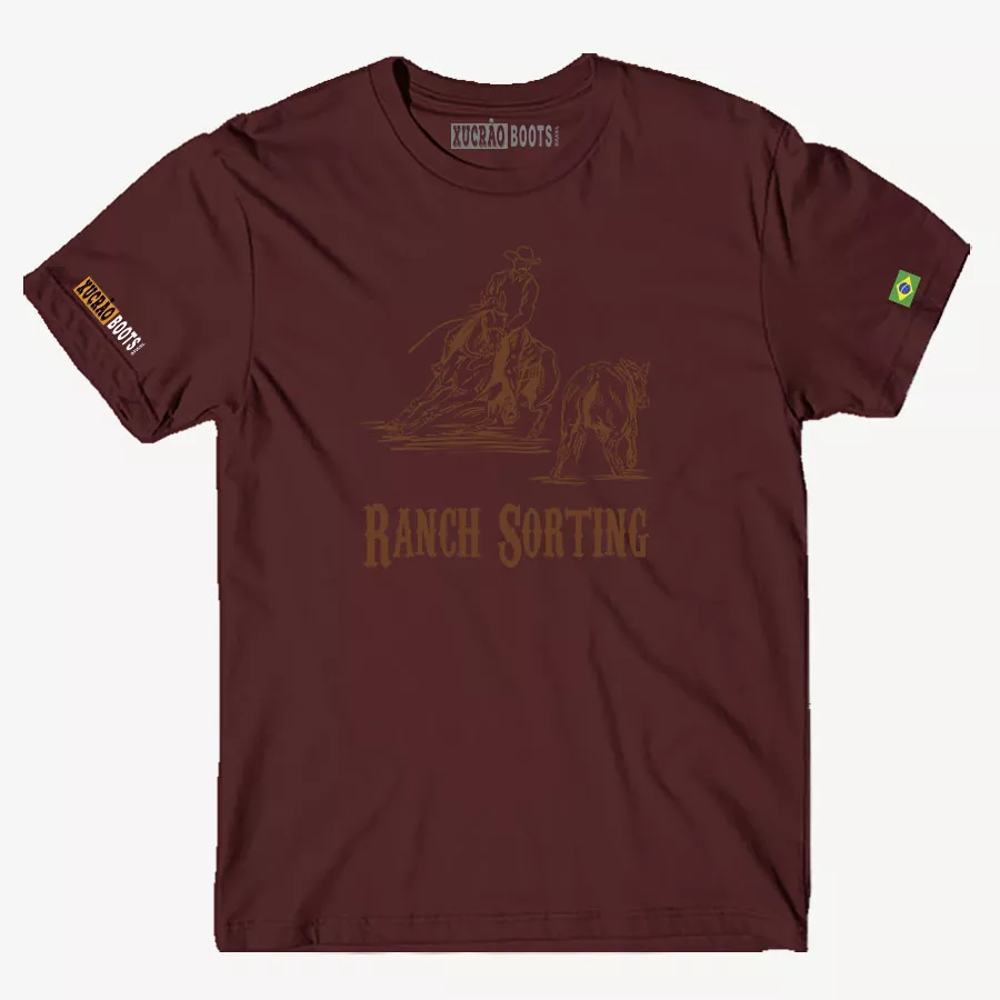 CAMISA MASCULINA RANCH T-SHIRT PREMIUM- BORDO | Xucrão Boots