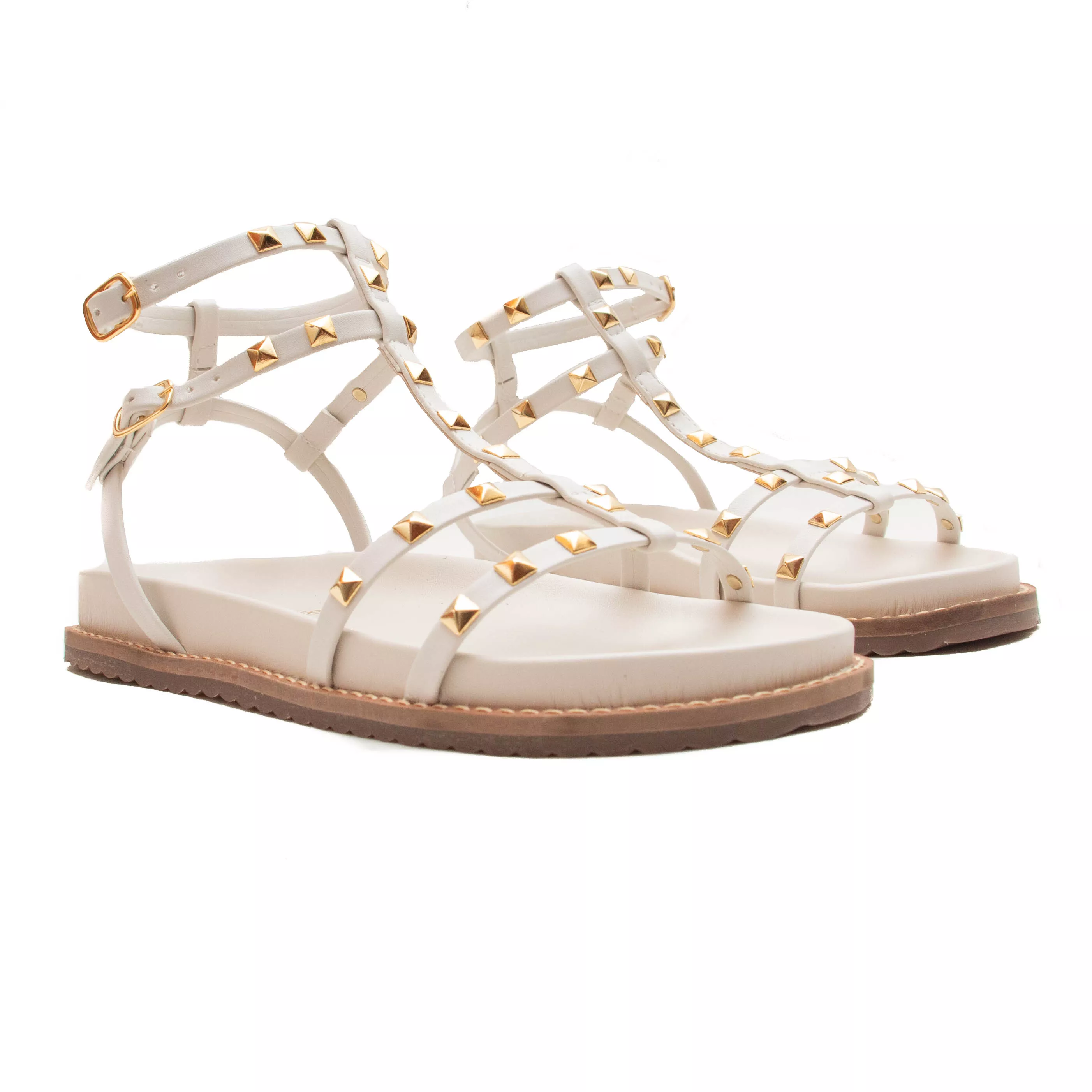 Sandália Papete - Jacque, Off White | Ana Laura Calçados