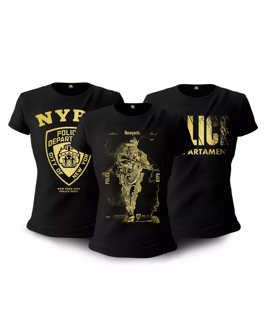 Kit 03 Camisetas Baby Look Feminina NYPD | b2b-team6.com.br