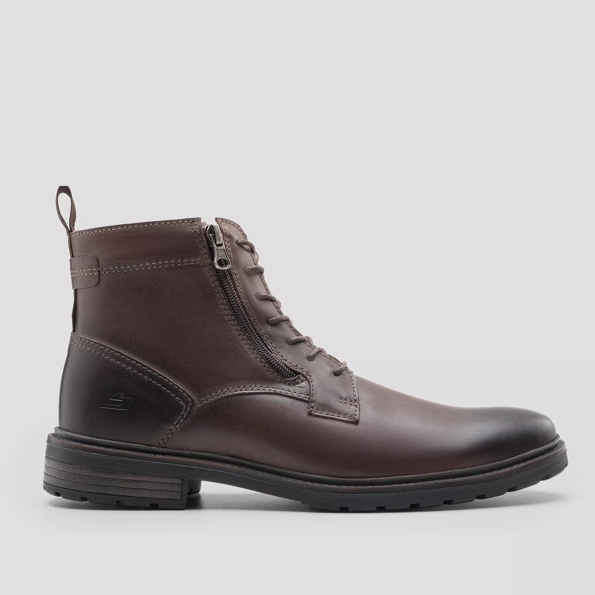 Bota London Double Zip Café