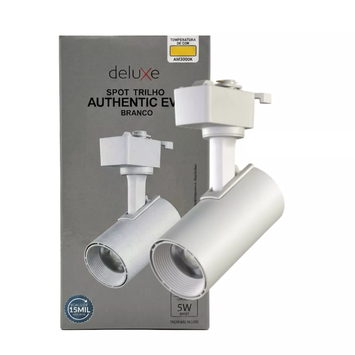 Spot Trilho Branco Led 5w 3000k Authentic Evo Branco Quente