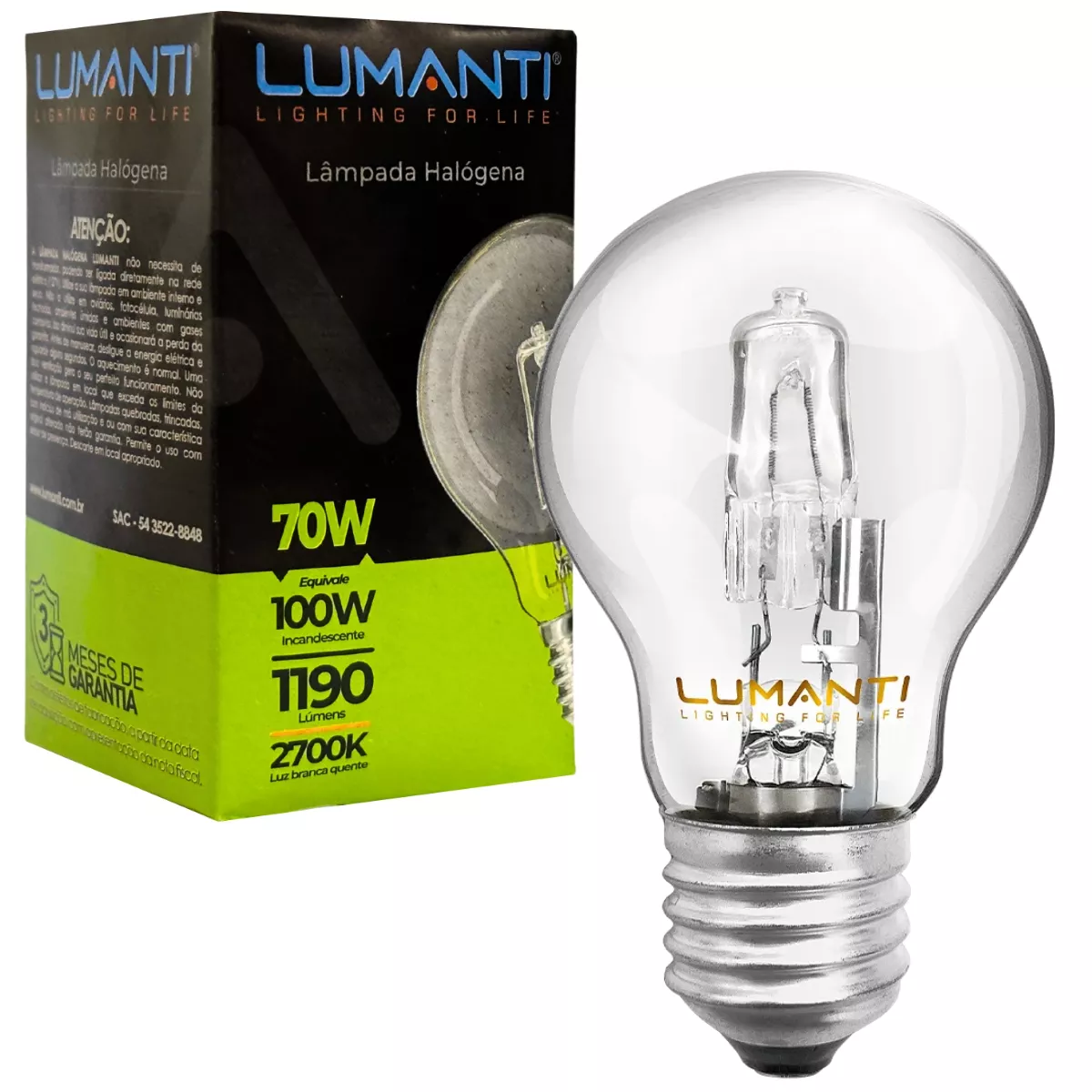 Spotlight ヒッツ LP K-Tel TU-2700 e284y128 Lâmpada Bulbo Halógena 2700K 70W E-27 | Broketto Materiais Elétricos