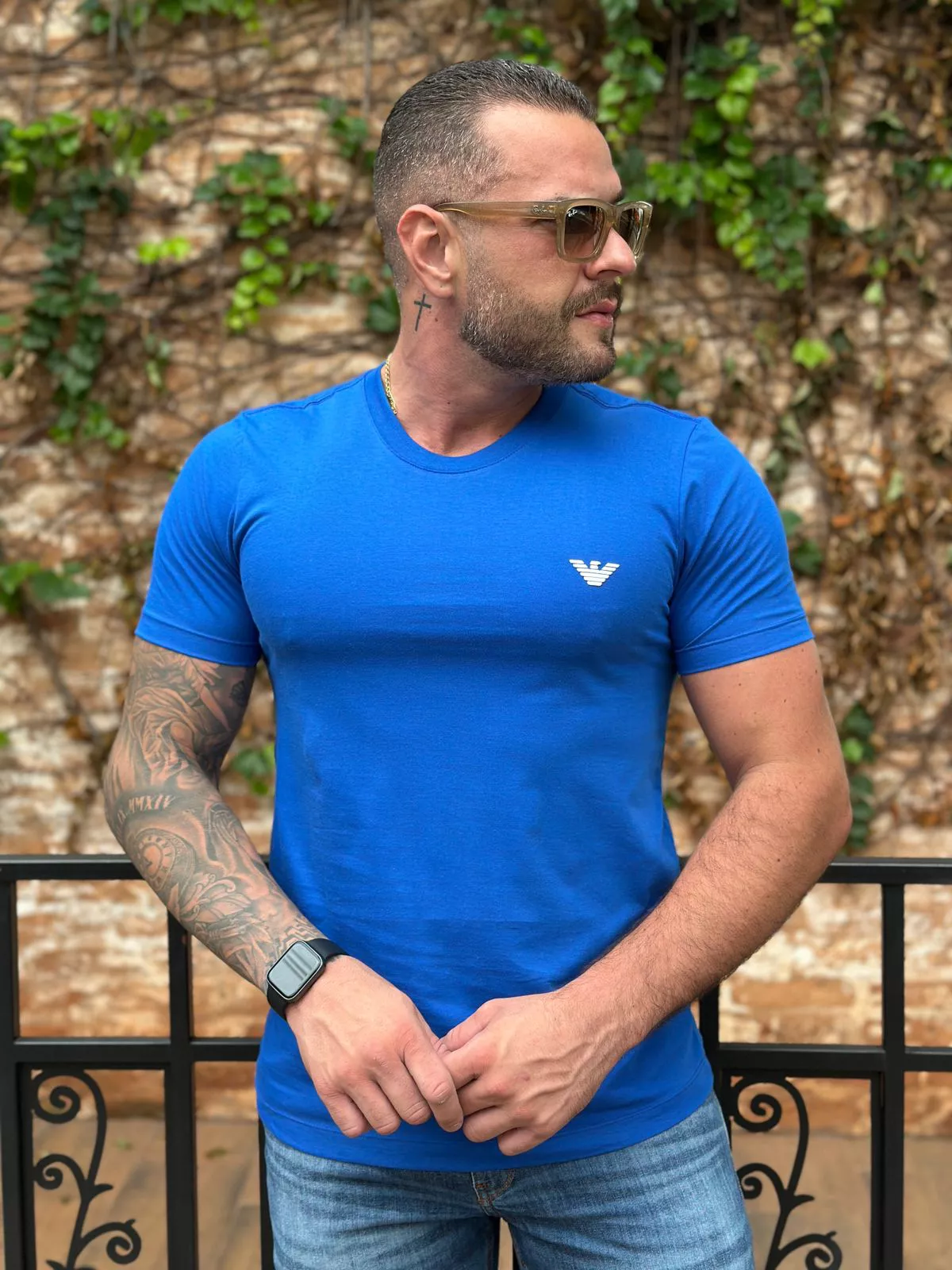Camiseta Armani Azul Bic | LOJA VIPIX