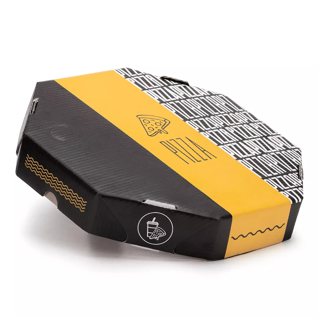 CAIXA PIZZA BROTINHO BLACK YELLOW - 10 UNIDADES | CaixaMix Embalagens