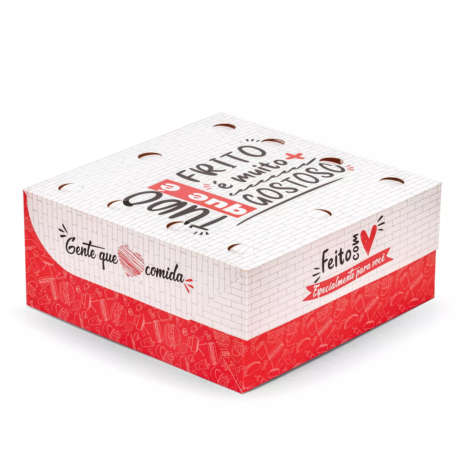 CAIXA PARA FRITURAS DELIVERY MÉDIA RED GOURMET - 50 UNIDADES