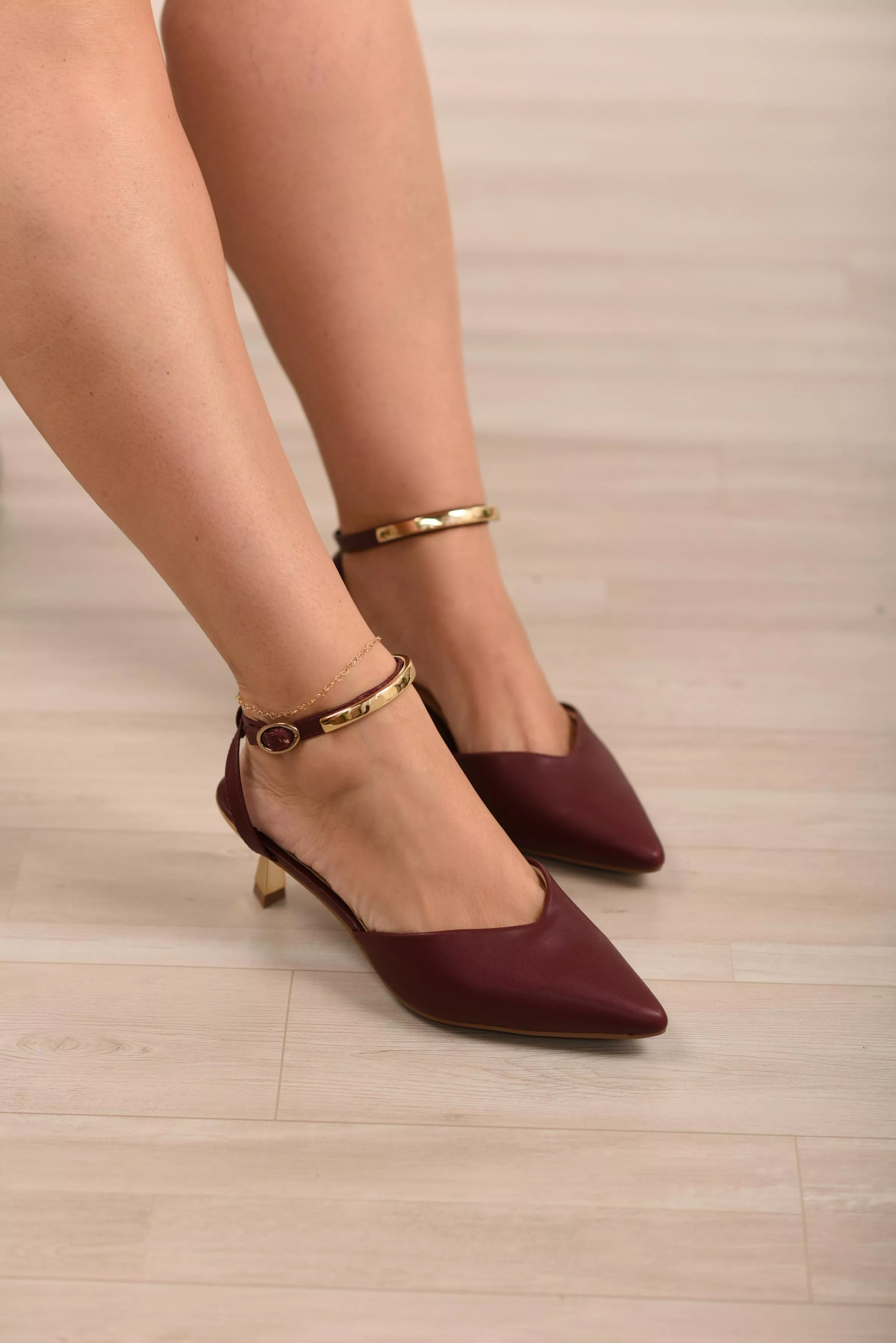 Scarpin Luxo Peça Tornozelo 7 cm_3218- Marsala | Carolina Lins