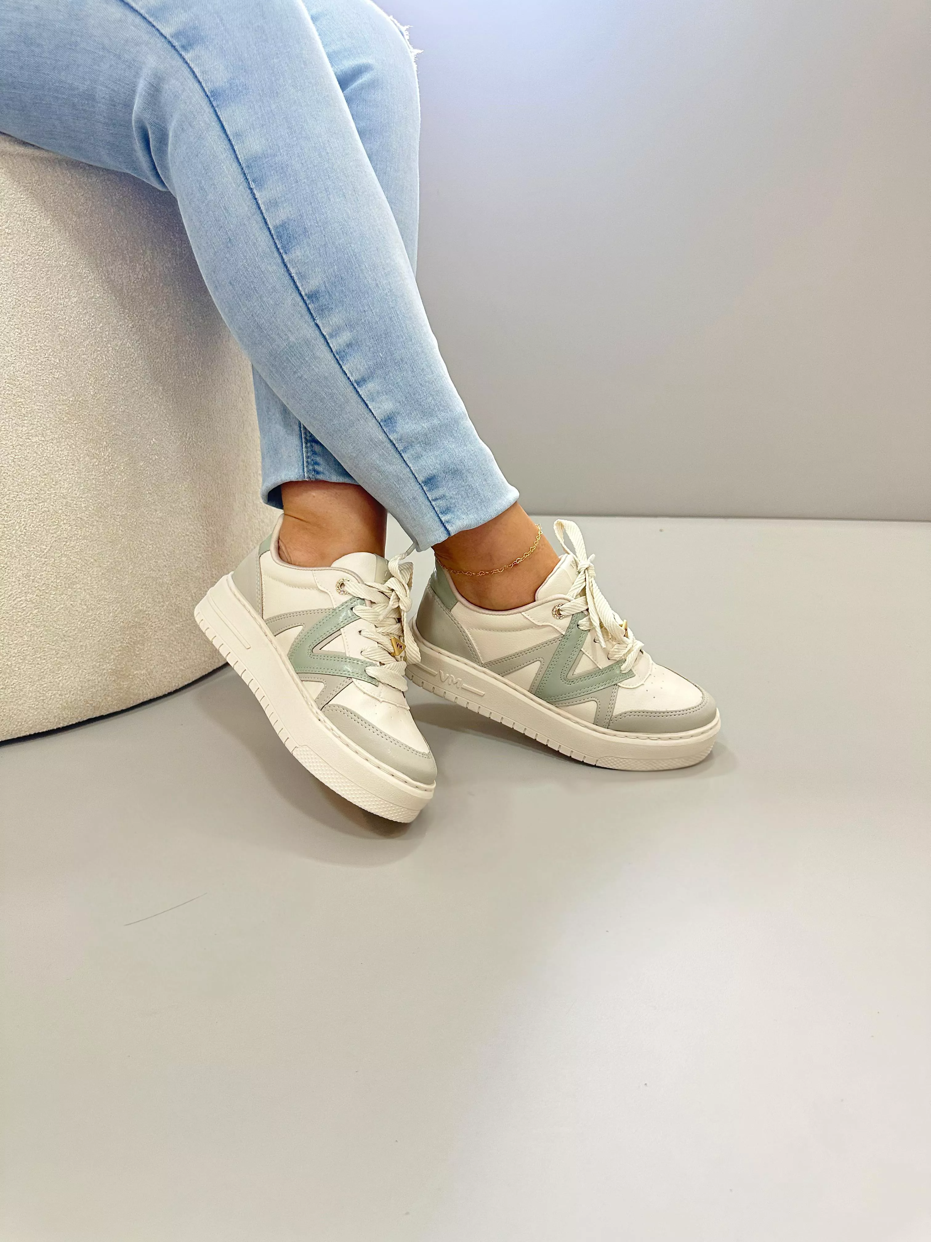 Tênis Original Via Marte 23901308_3380- Cinza/Verde | Use Isa Shoes