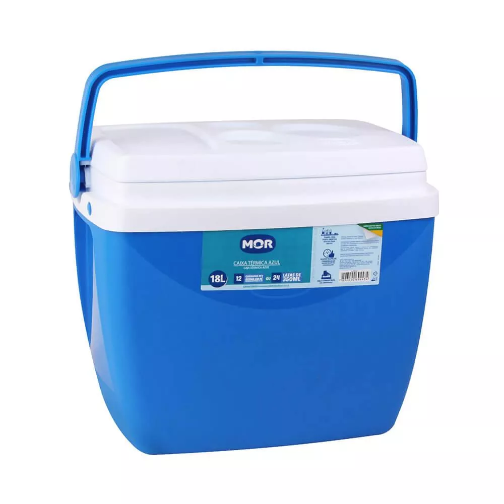 Caixa Térmica 18 Litros Azul - Mor | Casa Anzai