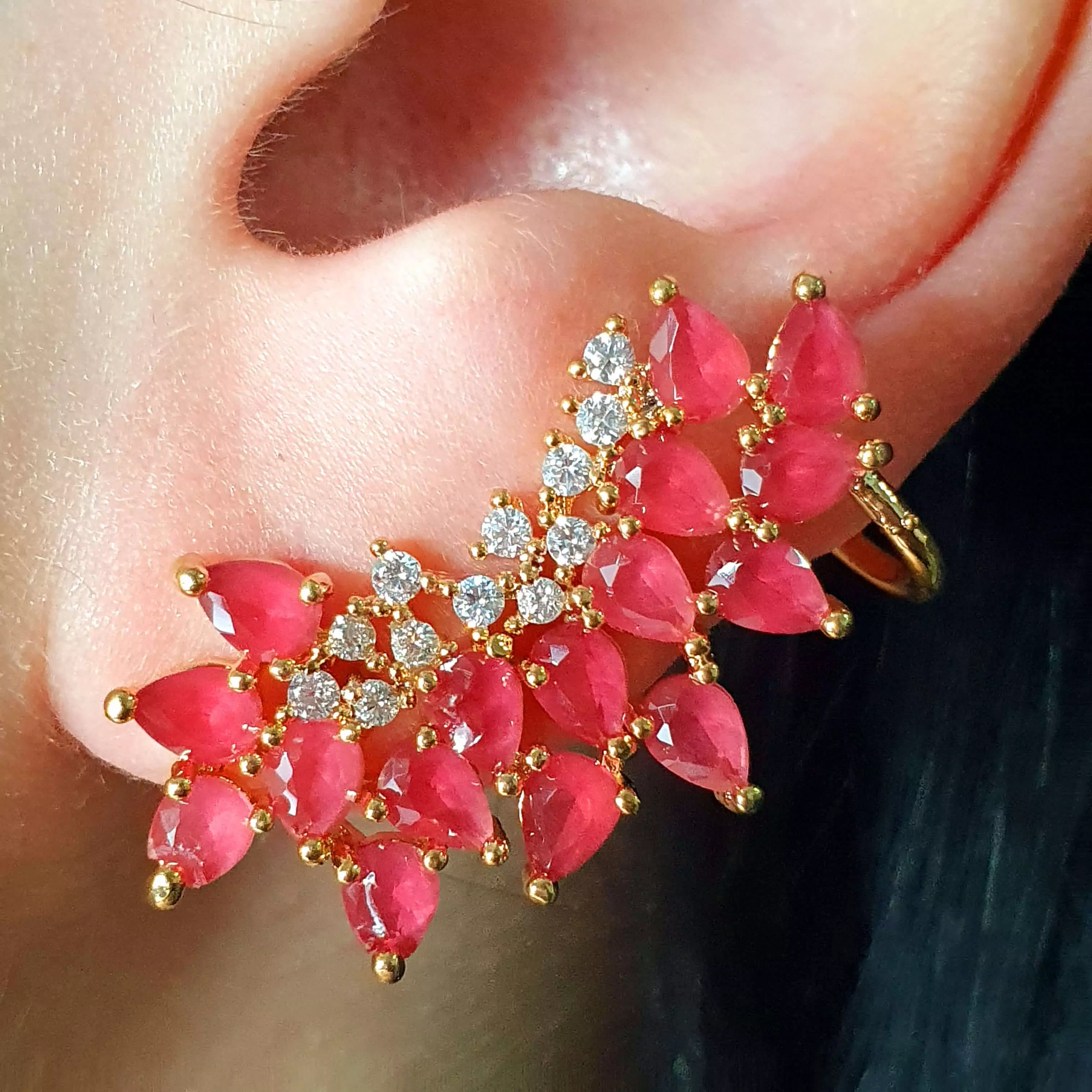 Brinco Ear Cuff Semi Joia Ouro Rosa - Chérie Bijoux