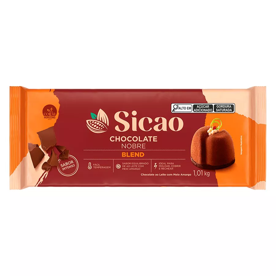 Chocolate Blend Sicao Gold 1,01kg - Barra Chocolate Nobre | CHOKDOCE