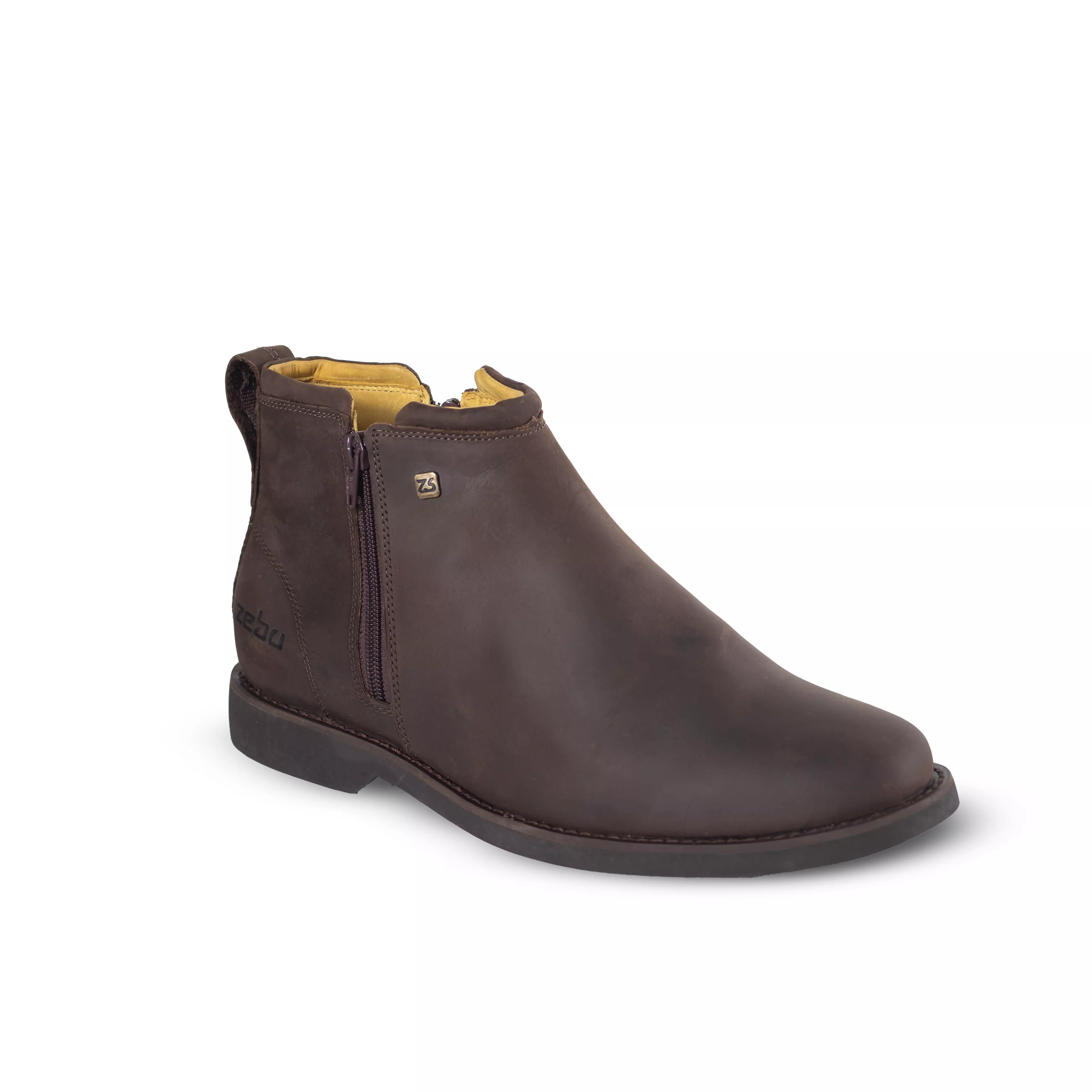 BOTINA ZEBU ANATOMICA DE ZIPER EM COURO MASCULINA - 62050 MS03