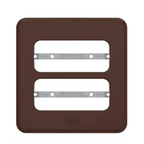 PLACA EMBUTIR MOVEIS E PEDRAS 2 POS 60MM MARROM COMPOSÉ | Comercial Leal