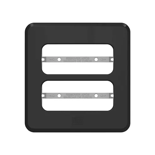 PLACA EMBUTIR MOVEIS E PEDRAS 2 POS 60MM PRETO COMPOSÉ | Comercial Leal
