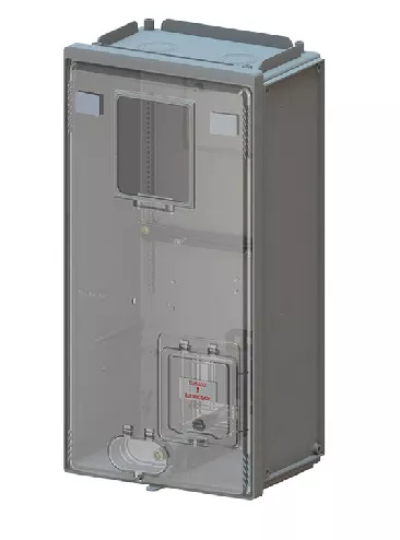 CAIXA DE MEDIÇÃO CMD3 P6 CINZA DISJUNTOR DIR. DPS VIDRO RGE CPFL
