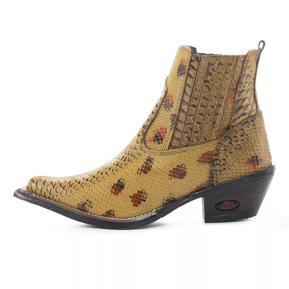 OLD SCHON オールドショーン Yellow Micarta 先角 Bota Country Masculina Tamanho Especial Couro Legítimo Jacaré