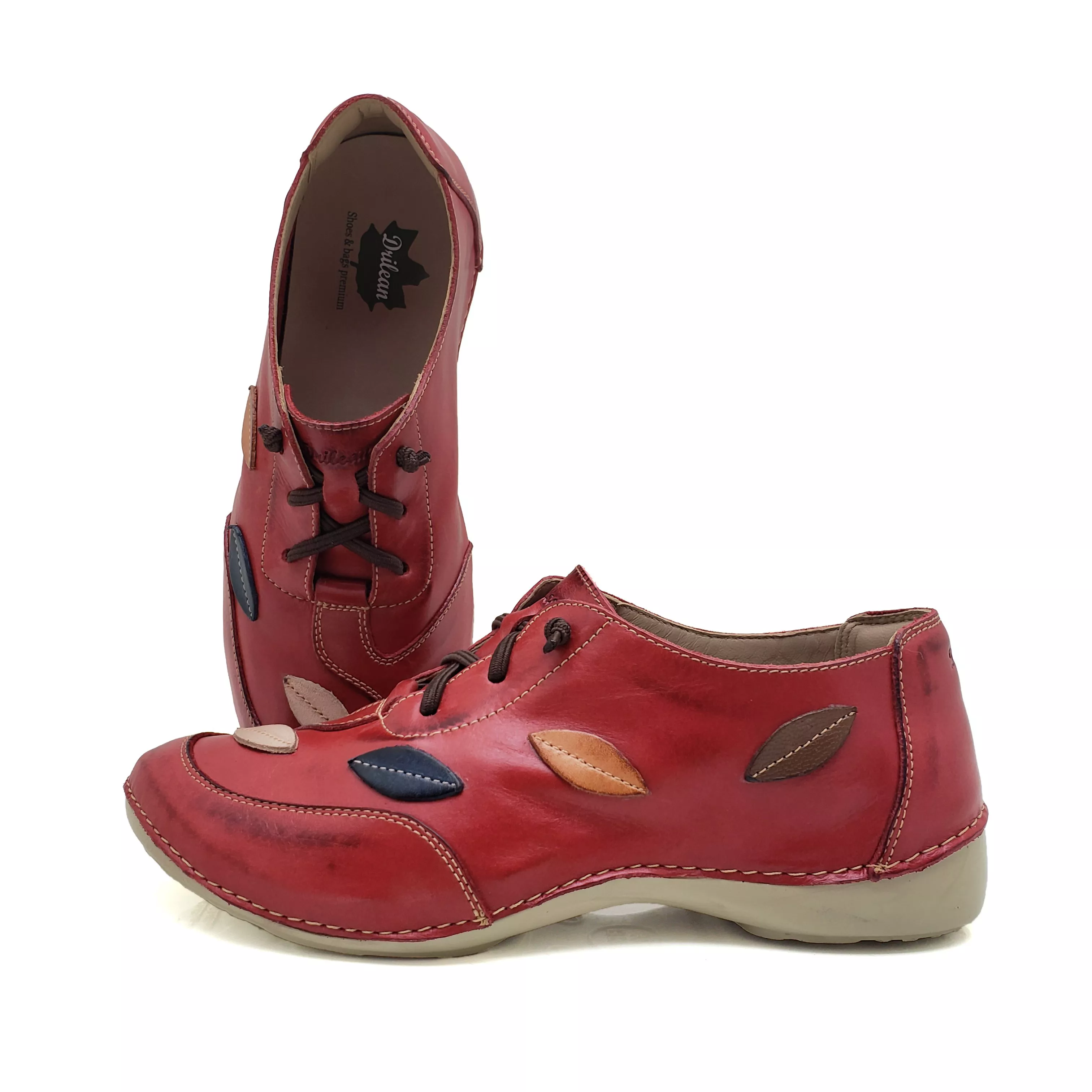 Tênis AL 031 Vermelho-Castanho com palmilha em GEL 37 OUTLET | Drilean