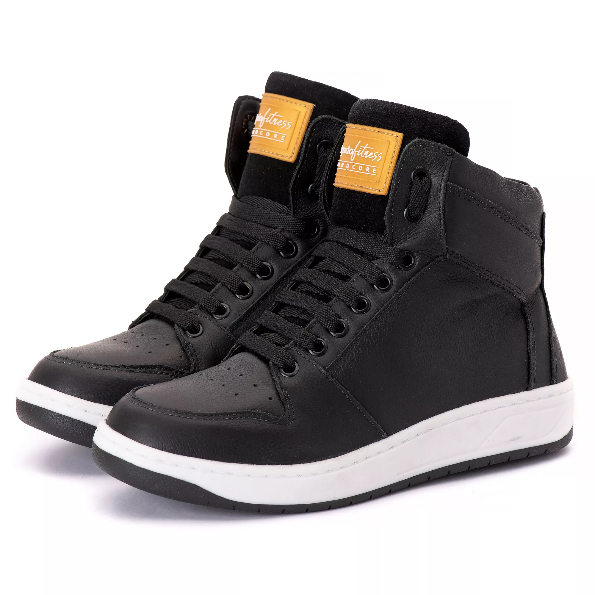 Tênis Sneaker Couro Legitimo Preto/Branco - REF: 20300 Street | DROP FIT