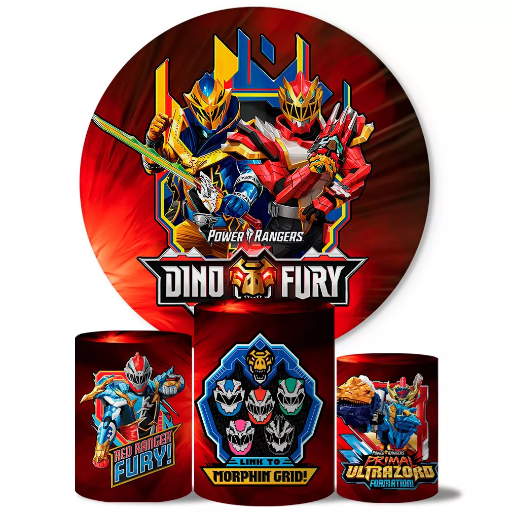 Trio Capas Cilindros + Painel Veste Fácil Power Rangers | ESTAMPARIA NET