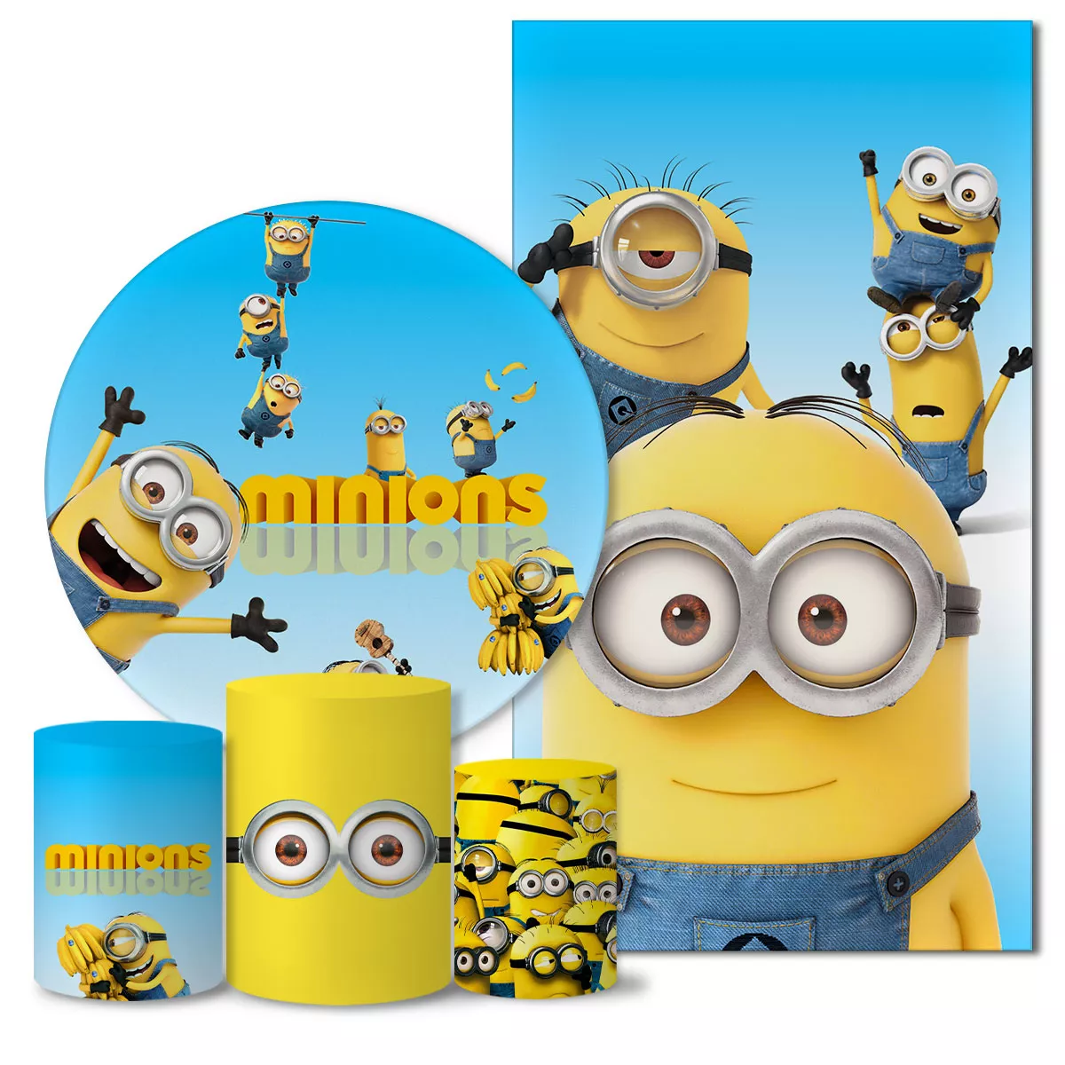 Trio Capas + Painéis Casado Minions Azul Veste Fácil | ESTAMPARIA NET