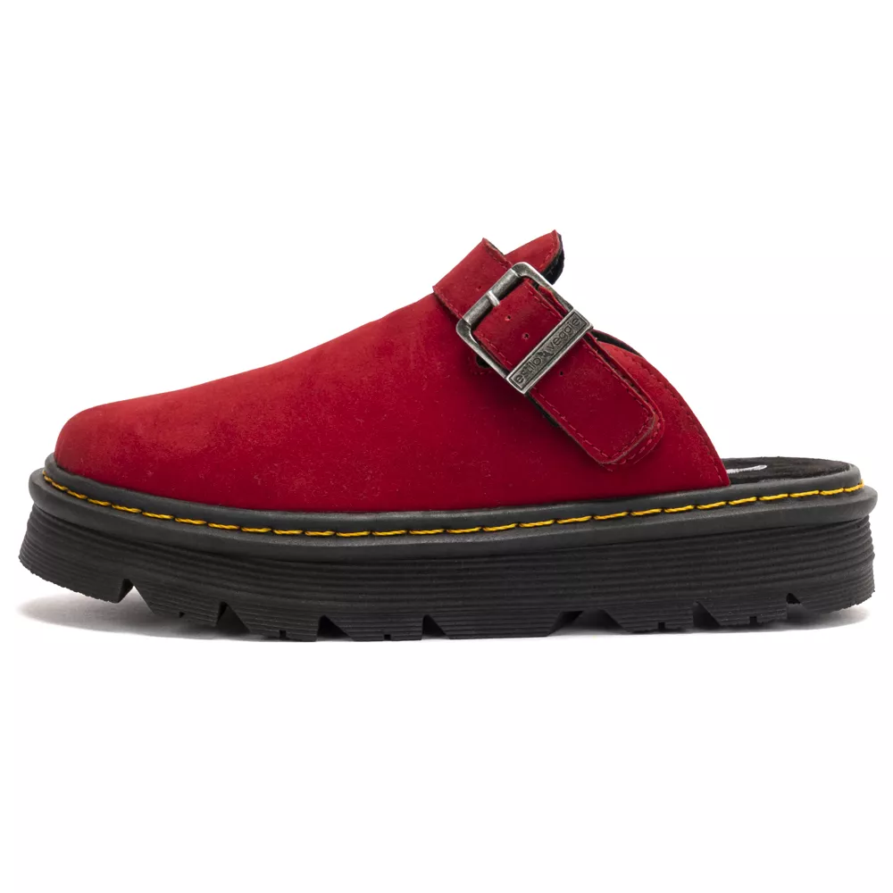 靴 WMV SS18 KUHINA MULE-FOLK (VEG LAMB)RARE Clog Estilo Veggie Acamurçado Cereja | ESTILO VEGGIE SHOES